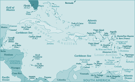 mapa del caribe